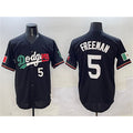 Los Angeles Dodgers #5 Freddie Freeman Black KLUNKIM Mexico Flag Limited Stitched Jersey
