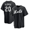New York Mets #20 Pete Alonso Black KLUNKIM Lights Out Limited Stitched Jersey