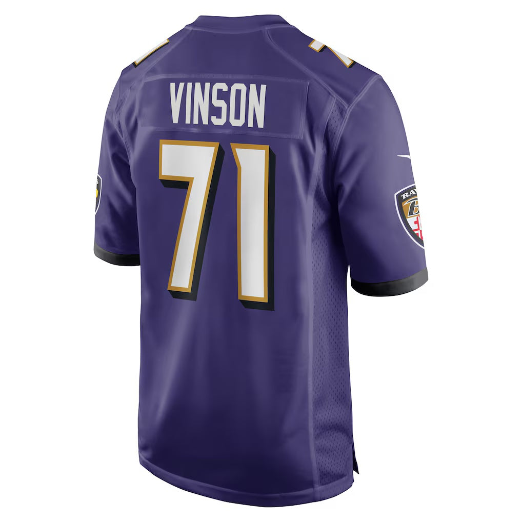 B.Ravens #71 Carson Vinson Purple KLUNKIM Team Game Jersey