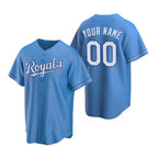 Custom Kansas City Royals Light Blue KLUNKIM Stitched Cool Base Jersey