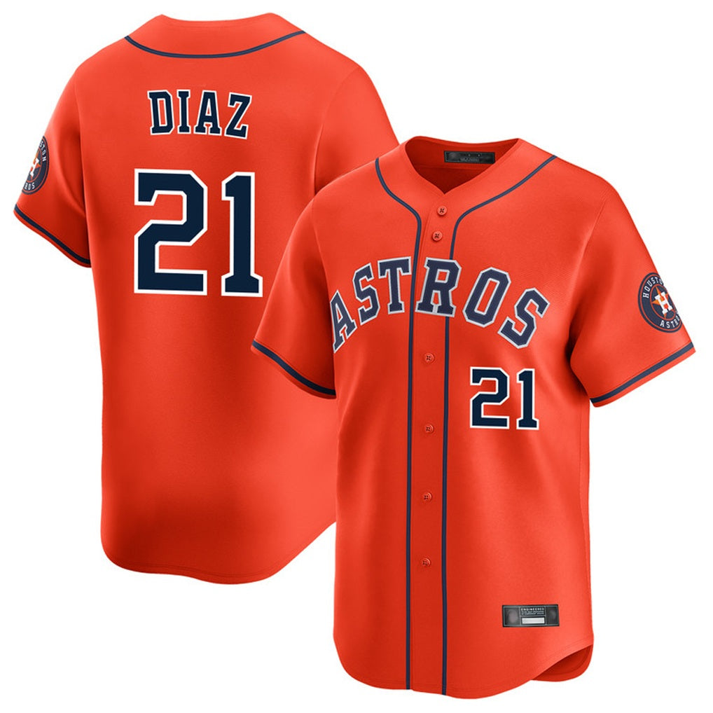 Houston Astros #21 Yainer Diaz Player Orange KLUNKIM Home Limited Stitched Jerseys