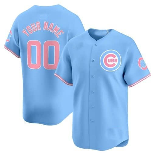 Custom Chicago Cubs Bubblegum Pink Vapor Premier Limited Jersey ¨C Blue KLUNKIM