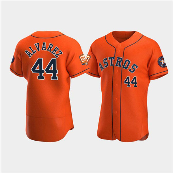 Houston Astros #44 Yordan Alvarez Orange KLUNKIM 60th Anniversary Flex Base Stitched Jersey