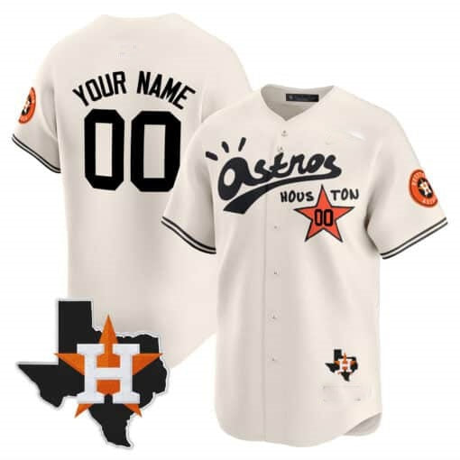 Custom Houston Astros Cactus Jack Style Vapor Premier Limited Jersey ¨C Stitched-Cream KLUNKIM