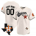 Custom Houston Astros Cactus Jack Style Vapor Premier Limited Jersey ¨C Stitched-Cream KLUNKIM