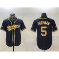 Los Angeles Dodgers #5 Freddie Freeman Black Gold KLUNKIM 2024 World Series Champions Limited Stitched Jersey