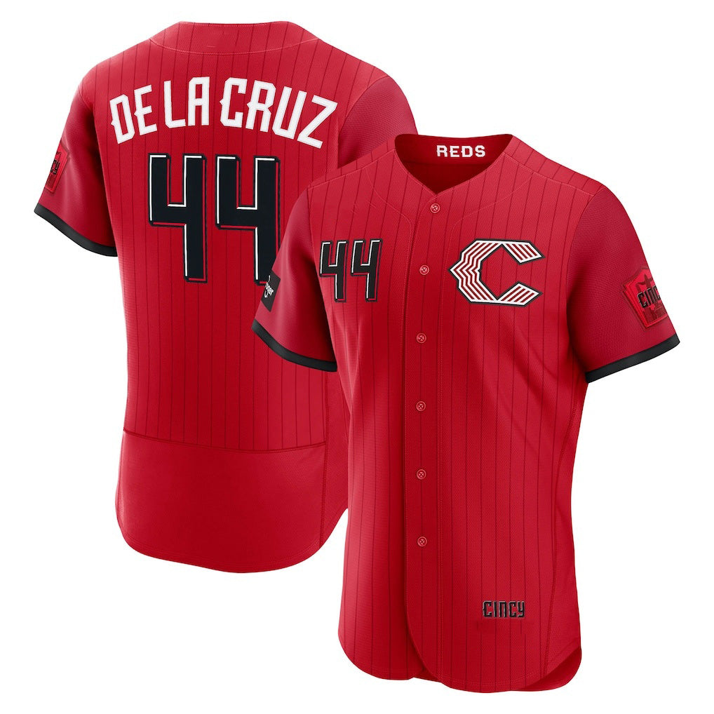 Cincinnati Reds #44 Elly De La Cruz Red KLUNKIM 2026 City Connect Authentic Sponsor Patch Jersey