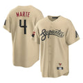 Arizona Diamondbacks #4 Ketel Marte Player Tan KLUNKIM City Connect Home Game Stitched Jerseys