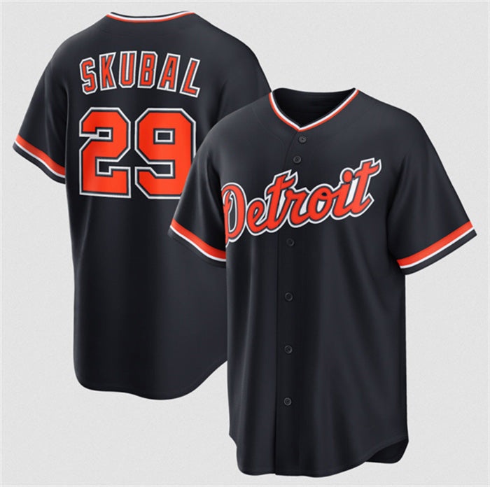 Detroit Tigers #29 Tarik Skubal Navy KLUNKIM Alternate Stitched Jersey