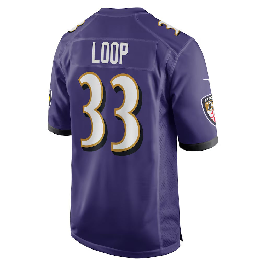 B.Ravens #33 Tyler Loop Purple KLUNKIM Team Game Jersey