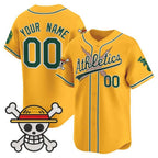 Custom Oakland Athletics x One Piece Gold KLUNKIM Vapor Premier Limited Jersey - Stitched