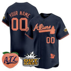 Custom Atlanta Braves Atliens & Peach Vapor Premier Limited Jersey ¨CNavy KLUNKIM