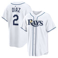 Tampa Bay Rays #2 Yandy D¨ªaz White KLUNKIM Home Replica Jersey