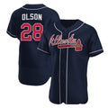 Atlanta Braves #28 Matt Olson Navy KLUNKIM Flex Base Stitched Jersey