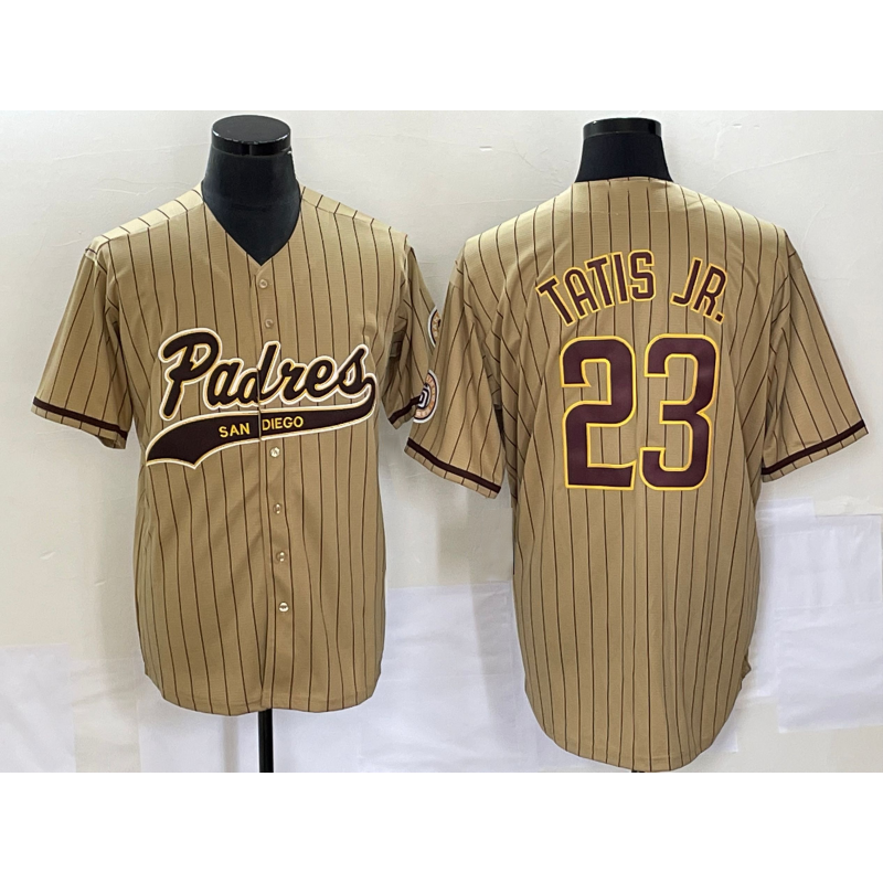 San Diego Padres #23 Fernando Tatis Jr Tan KLUNKIM NEW 2023 Cool Base Stitched Jersey
