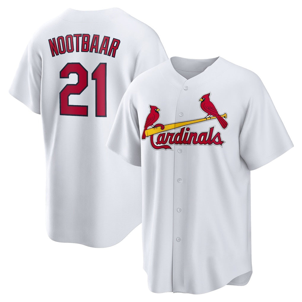 St. Louis Cardinals #21 Lars Nootbaar White KLUNKIM Home Replica Jersey