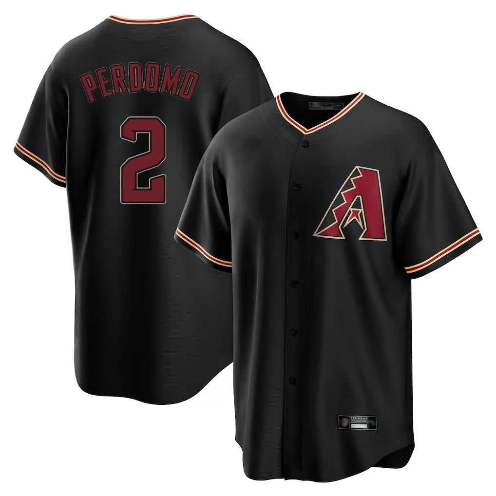 Arizona Diamondbacks #2 Geraldo Perdomo Player Black KLUNKIM Limited Home Stitched Jerseys