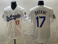 Los Angeles Dodgers #17 Shohei Ohtani White KLUNKIM 2026 Gold Collection 9x & B2B Champs Patch Stitched Jersey