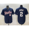 New York Yankees #2 Derek Jeter Navy KLUNKIM With Patch Cool Base Stitched Jersey