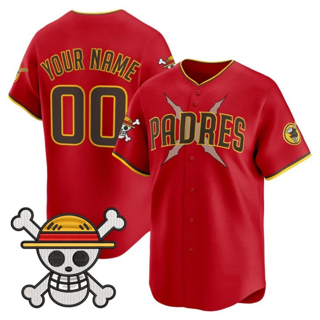 Custom San Diego Padres x One Piece Red KLUNKIM Vapor Premier Limited Jersey - Stitched
