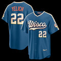 Milwaukee Brewers #22 Christian Yelich Mineral Blue KLUNKIM 2026 City Connect Stadium Jersey