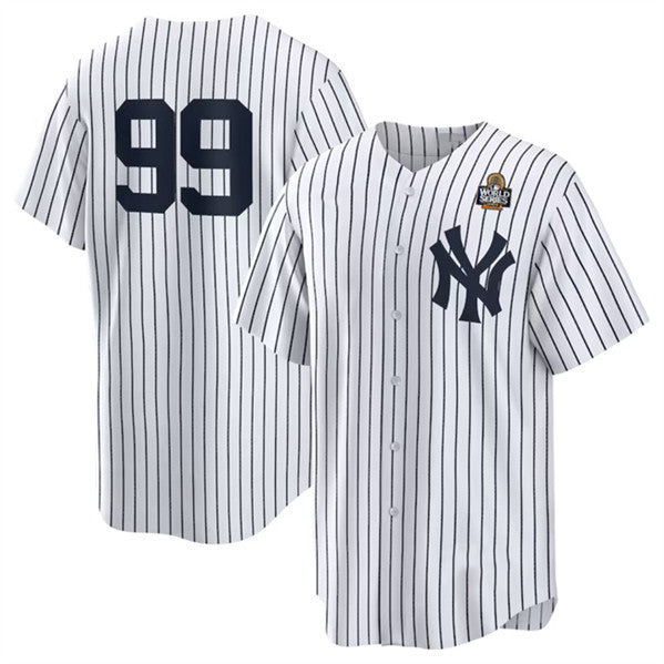New York Yankees #99 Aaron Judge White KLUNKIM 2024 World Series Cool Base Stitched Jersey