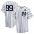 New York Yankees #99 Aaron Judge White KLUNKIM 2024 World Series Cool Base Stitched Jersey