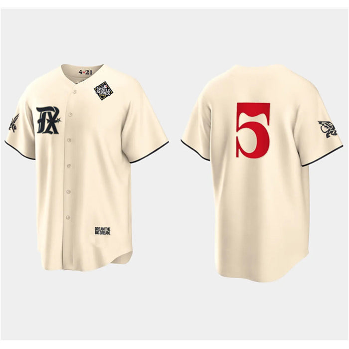 Texas Rangers #5 Corey Seager Cream KLUNKIM 2023 World Series City Connect Stitched Jersey