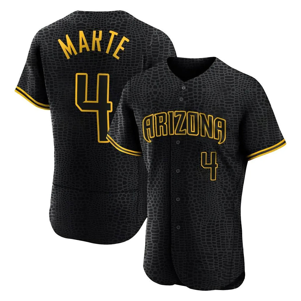 Arizona Diamondbacks #4 Ketel Marte Player Black KLUNKIM Snake Skin City Limited Elite Home Game Stitched Jerseys