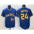 Seattle Mariners #24 Ken Griffey Number Blue KLUNKIM 2023 City Connect Cool Base Stitched Jersey 1