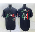 Houston Astros #44 Yordan Alvarez Number Mexico Black KLUNKIM Cool Base Stitched Jersey