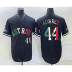 Houston Astros #44 Yordan Alvarez Number Mexico Black KLUNKIM Cool Base Stitched Jersey