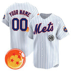 Custom New York Mets x Dragon Ball White KLUNKIM Vapor Premier Limited Jersey - All Stitched