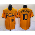 Pittsburgh Pirates #10 Bryan Reynolds Number Gold KLUNKIM 2023 City Connect Stitched Jersey 2