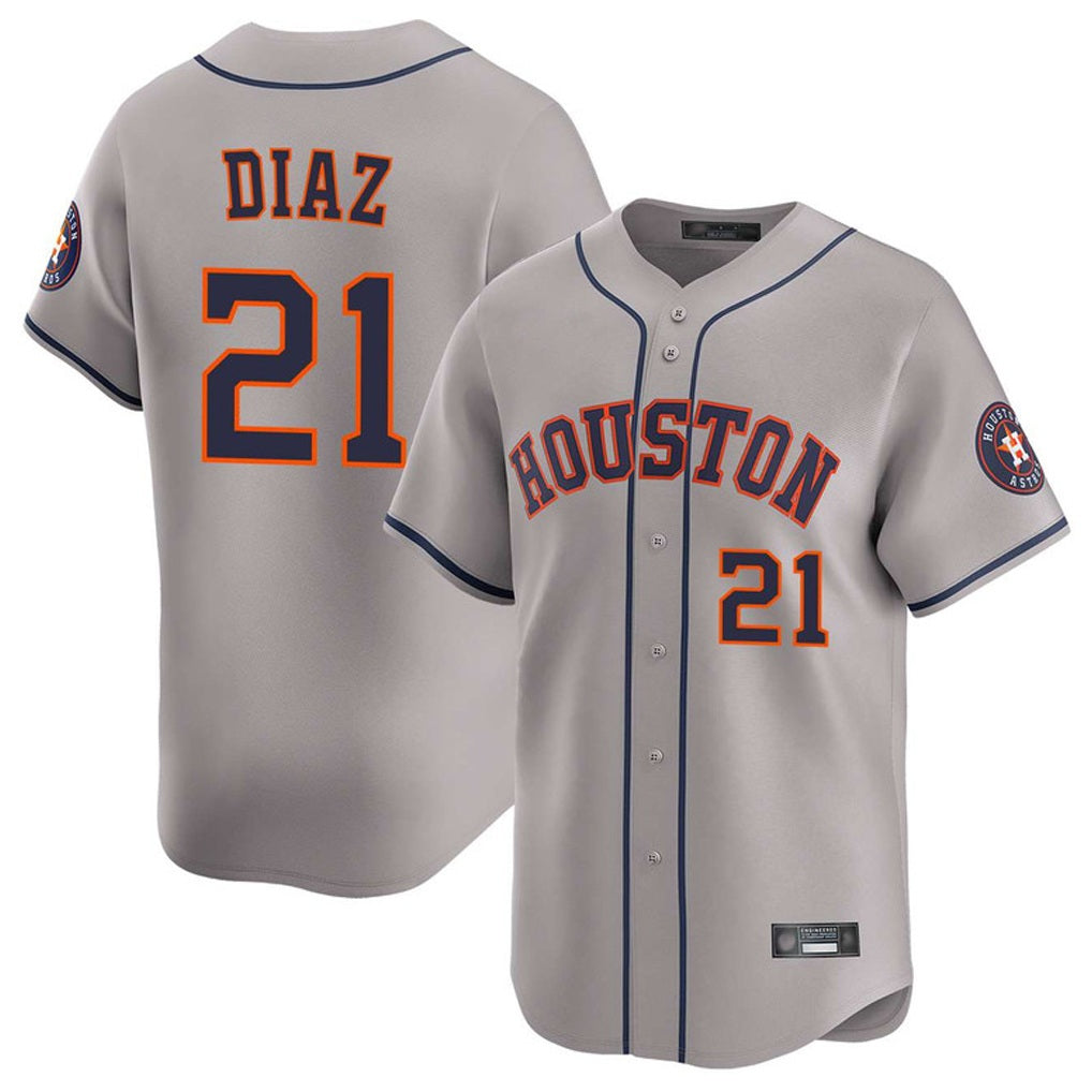 Houston Astros #21 Yainer Diaz Player Gray KLUNKIM Home Limited Stitched Jerseys