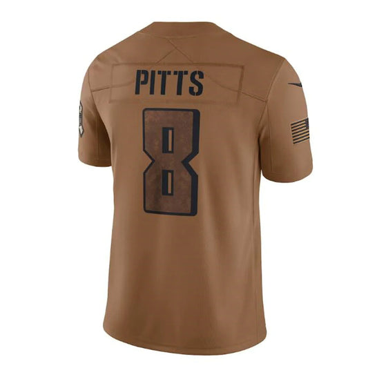 A.Falcons #8 Kyle Pitts Brown 2023 Salute To Service Limited Stitched Jerseys