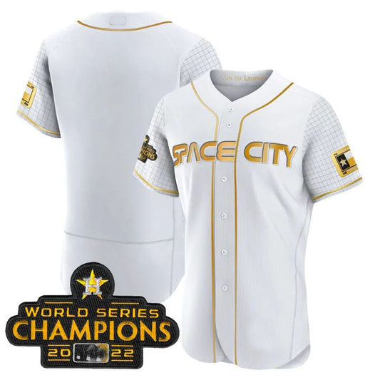 Houston Astros WHITE 2023 SPACE CITY CHAMPIONS FLEX JERSEY ¨C ALL STITCHED Baseball Jerseys