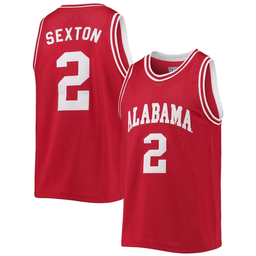 A.Crimson Tide #2 Collin Sexton Original Retro Brand Commemorative Classic Basketball Jersey - Crimson Stitched American College Jerseys