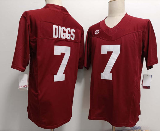 A.Crimson Tide #7 Trevon Diggs Red FUSE  American College Jerseys