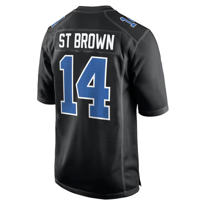 D.Lions #14 Amon-Ra St. Brown Carbon Black Fashion Vapor Limited Jersey Stitched American Football Jerseys