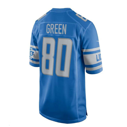 D.Lions #80 Antoine Green Team Game Jersey - Blue Stitched American Football Jerseys