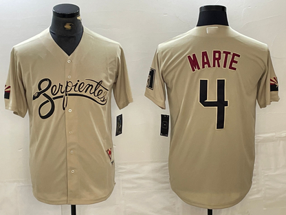 Arizona Diamondback #4 Ketel Marte 2021 Gold City Connect Cool Base Stitched Baseball Jerseys