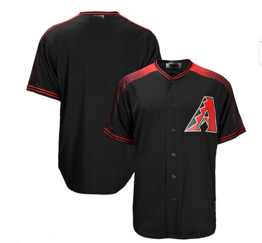 Arizona Diamondbacks Big & Tall Replica Team Jersey - Black Stitches Baseball Jerseys