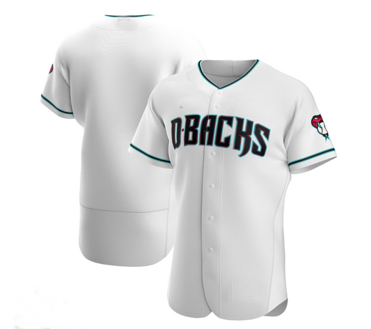 Arizona Diamondbacks Alternate Authentic Team Jersey - White Teal Stitches Baseball Jerseys