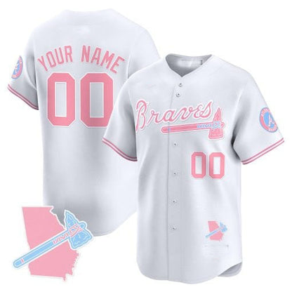 Custom Atlanta Braves Bubblegum Pink Vapor Premier Limited – All Stitched Baseball Jersey