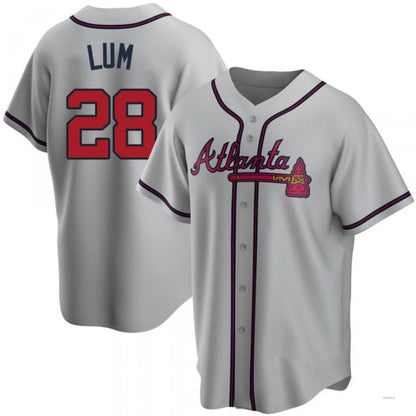 Atlanta Braves #28 Mike Lum Gray Road Jersey Stitches Baseball Jerseys