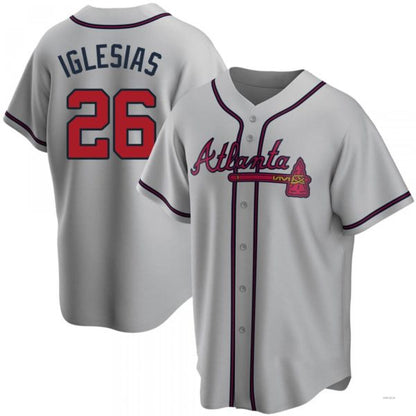 Atlanta Braves #26 Raisel Iglesias Gray Road Jersey Stitches Baseball Jerseys