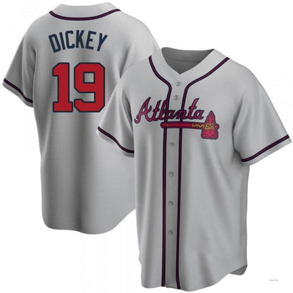 Atlanta Braves #19 R.A. Dickey Gray Road Jersey Stitches Baseball Jerseys