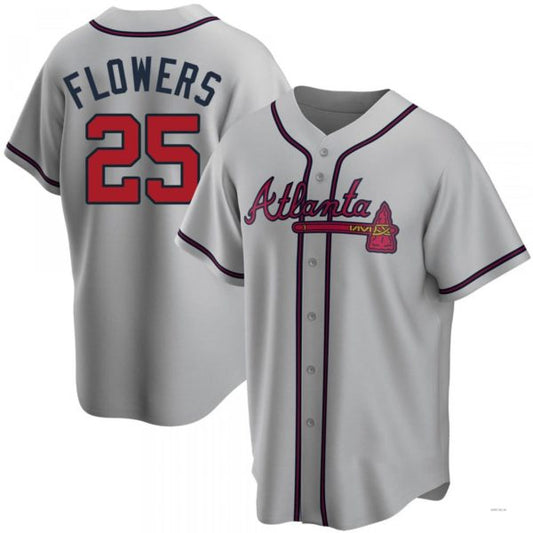 Atlanta Braves #25 Tyler Flowers Gray Road Jersey Stitches Baseball Jerseys