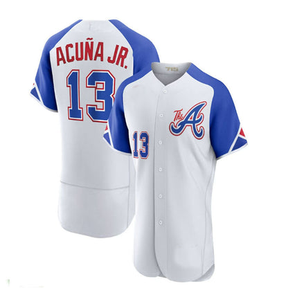 Atlanta Braves #13 Ronald Acu?a Jr. White 2023 City Connect Authentic Player Jersey Stitches Baseball Jerseys